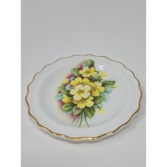 Royal Grafton Fine Bone China Floral Plates Set of 2 Gold Trim England - Picture 10 of 11